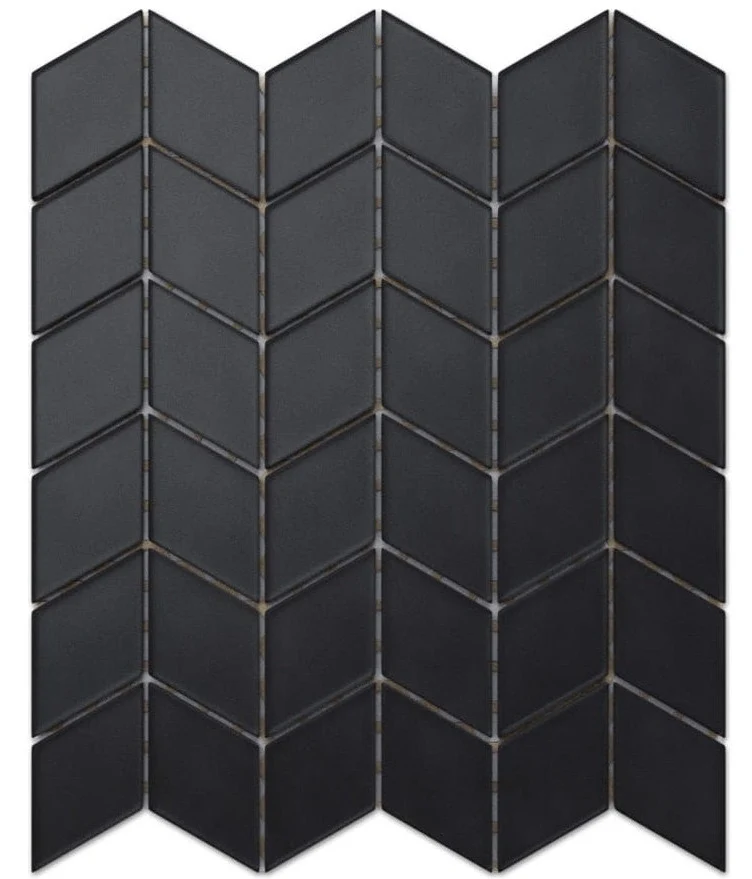 Glass mosaic on mesh bathroom or kitchen 26.5 cm x 30.5 cm - Nero puro panther 1