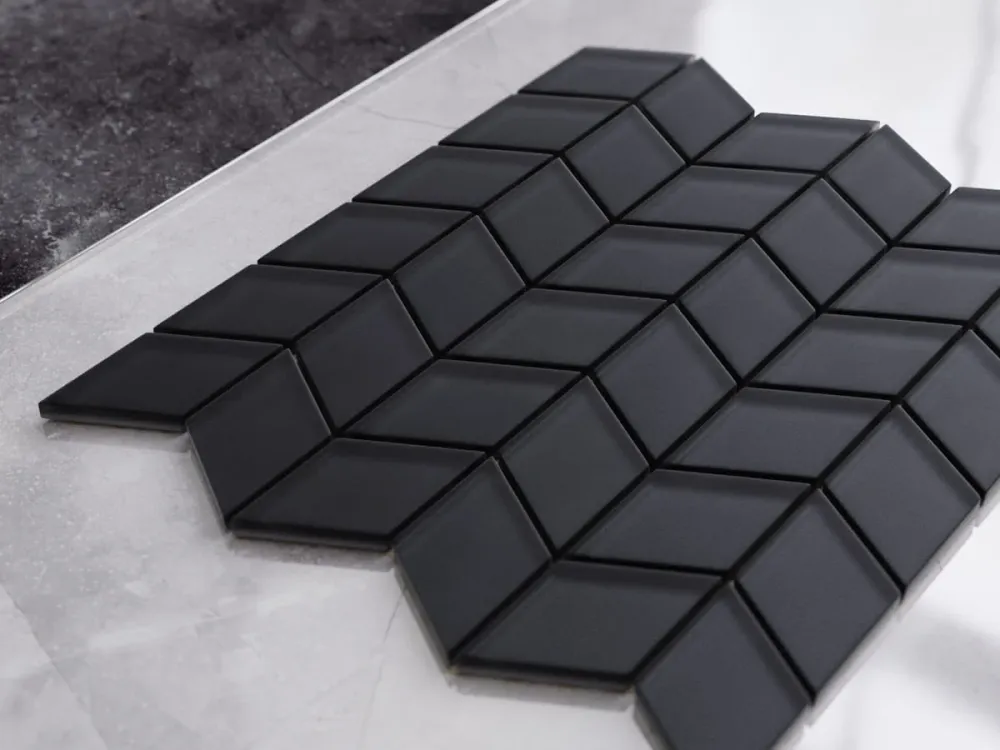 Glass mosaic on mesh bathroom or kitchen 26.5 cm x 30.5 cm - Nero puro panther 1