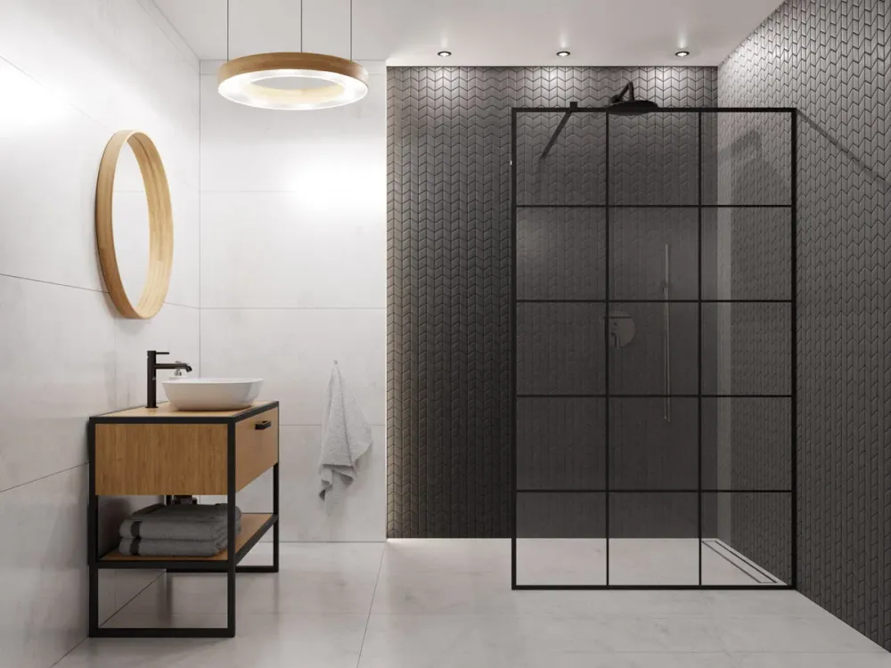 Glass mosaic on mesh bathroom or kitchen 26.5 cm x 30.5 cm - Nero puro panther 1