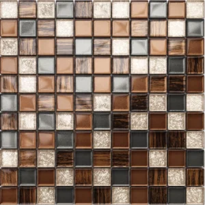 Glass mosaic on rete bathroom or kitchen 30 cm x 30 cm - Old school