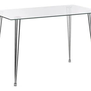 Glass Top Dining Table 120 x 70 cm Silver WINSTON