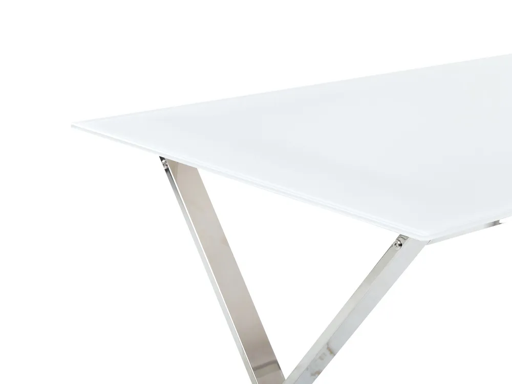 Glass Top Dining Table 120 x 70 cm White and Silver ATTICA