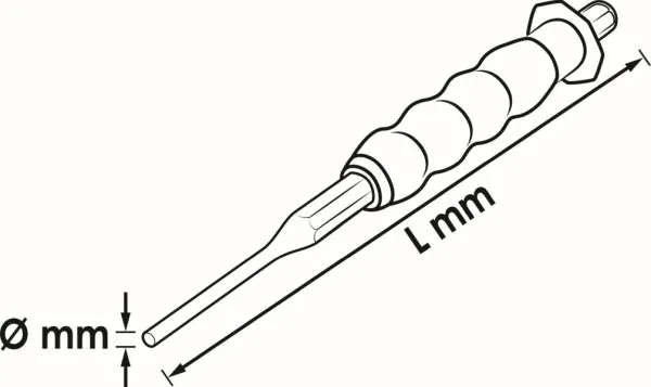 Punzone per spilli VIGOR 7 x 12 x 210 mm impugnatura ergonomica bicomponente confezione da 5 V6200-7