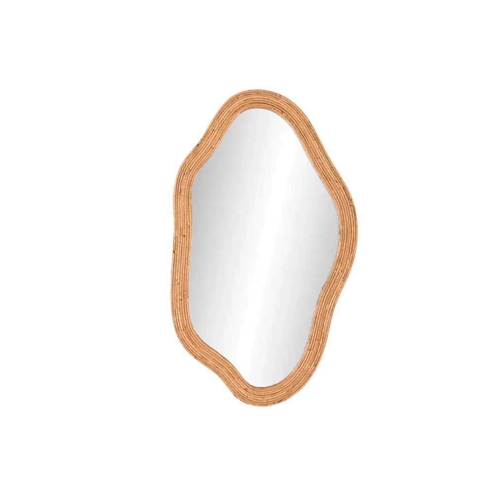Specchio da parete Home ESPRIT Naturale Cristallo Rattan Città 71 x 2,5 x 120,5 cm