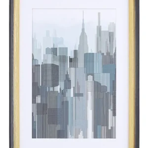 Stampa da parete Incorniciata BAMAKO Rettangolare 60 x 80 cm Urbano Grigio