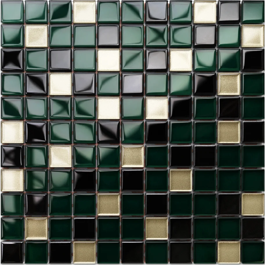 Temperato mosaic on mesh bathroom or kitchen 30 cm x 30 cm - Green relax
