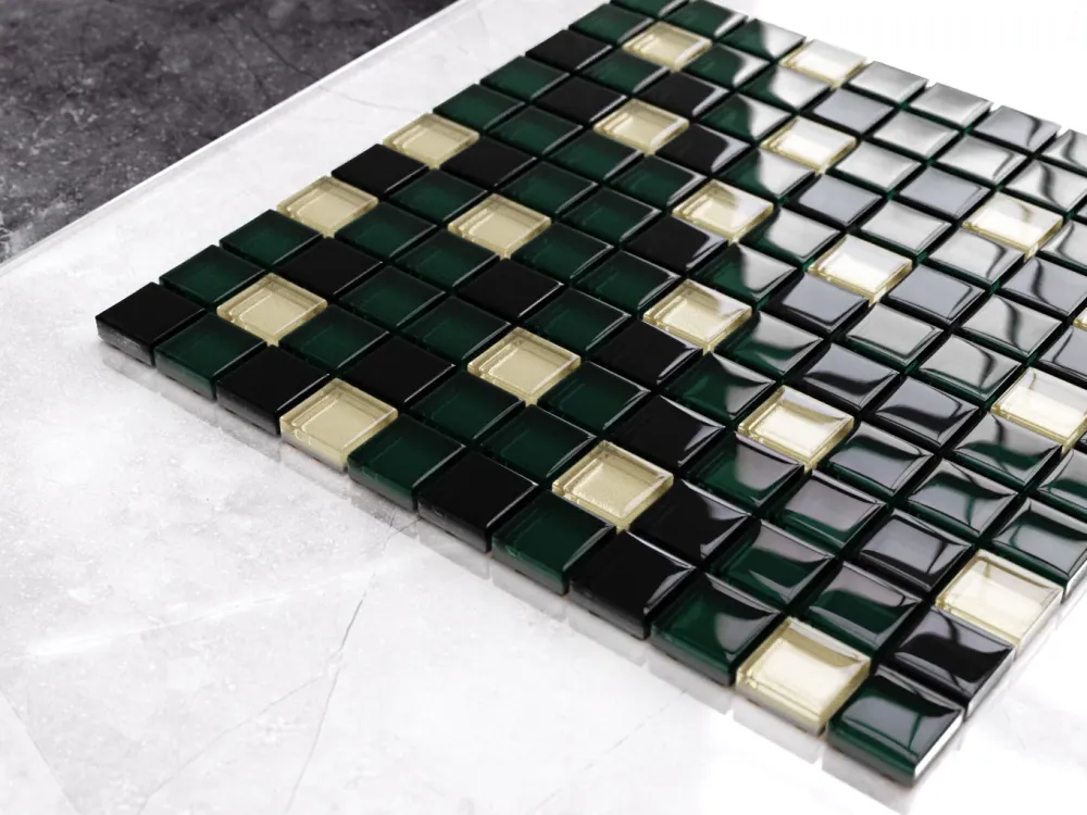 Temperato mosaic on mesh bathroom or kitchen 30 cm x 30 cm - Green relax