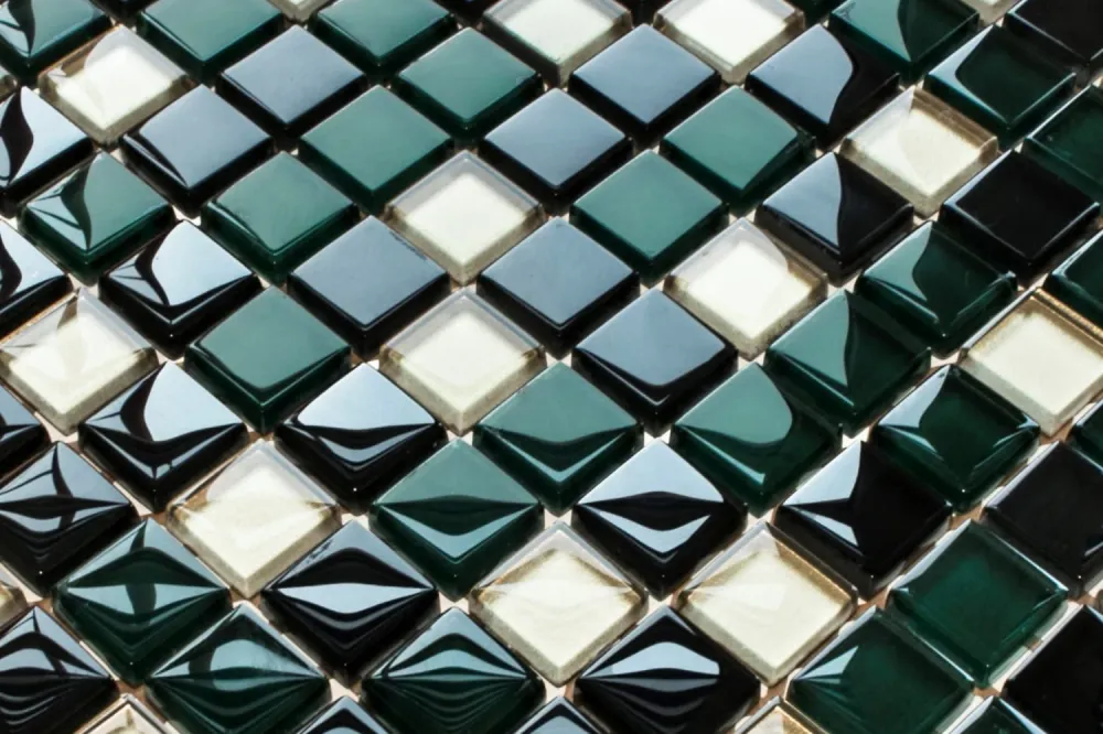Temperato mosaic on mesh bathroom or kitchen 30 cm x 30 cm - Green relax
