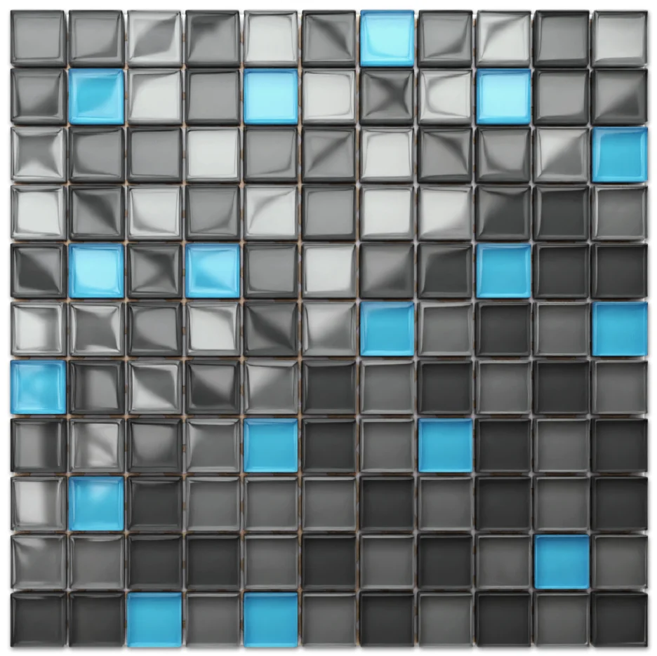 Vetro mosaic on mesh bathroom or kitchen 30 cm x 30 cm - Minecraft Diamond
