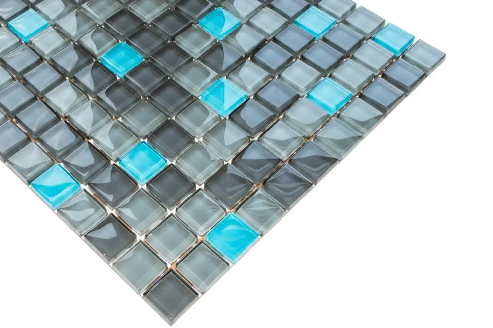 Vetro mosaic on mesh bathroom or kitchen 30 cm x 30 cm - Minecraft Diamond