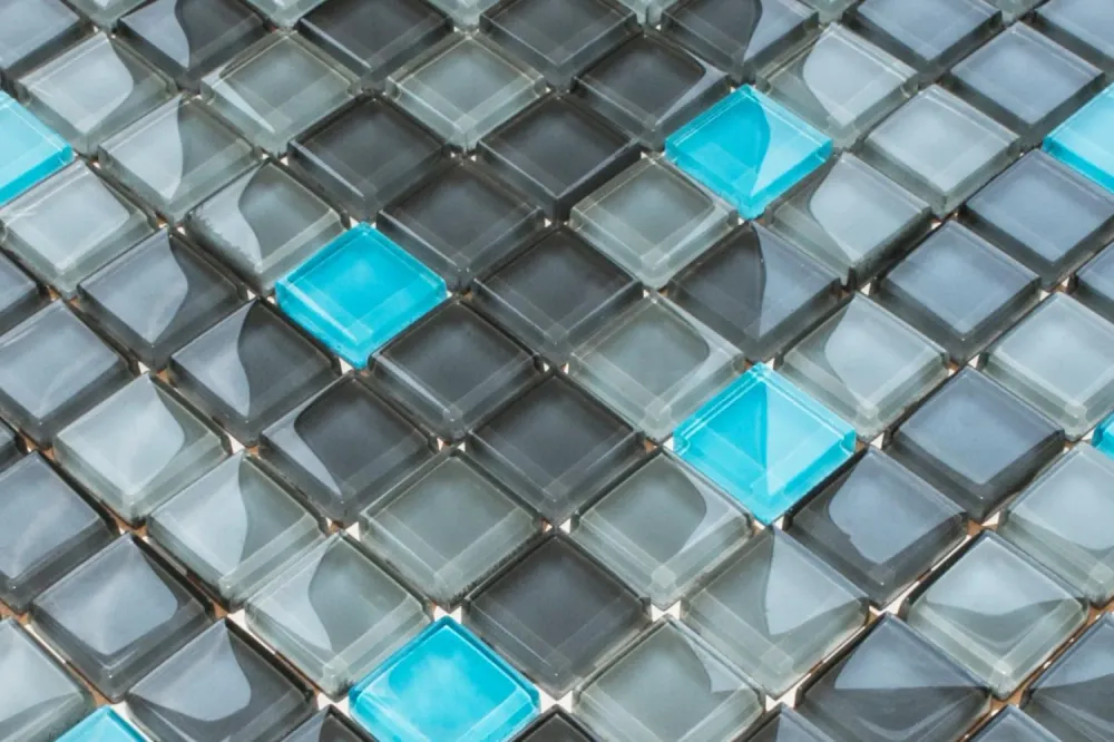 Vetro mosaic on mesh bathroom or kitchen 30 cm x 30 cm - Minecraft Diamond