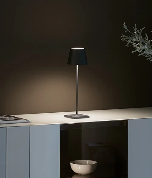 Lampada da Tavolo Senza Fili Poldina Pro Grigio Scuro