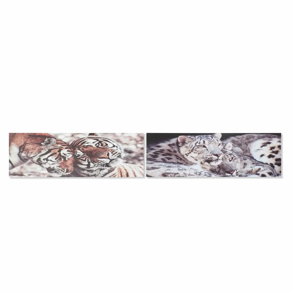 Quadro DKD Home Decor Tela Tigre Pino (135 x 2.5 x 45 cm) (2 pcs) | Confezione Igienica