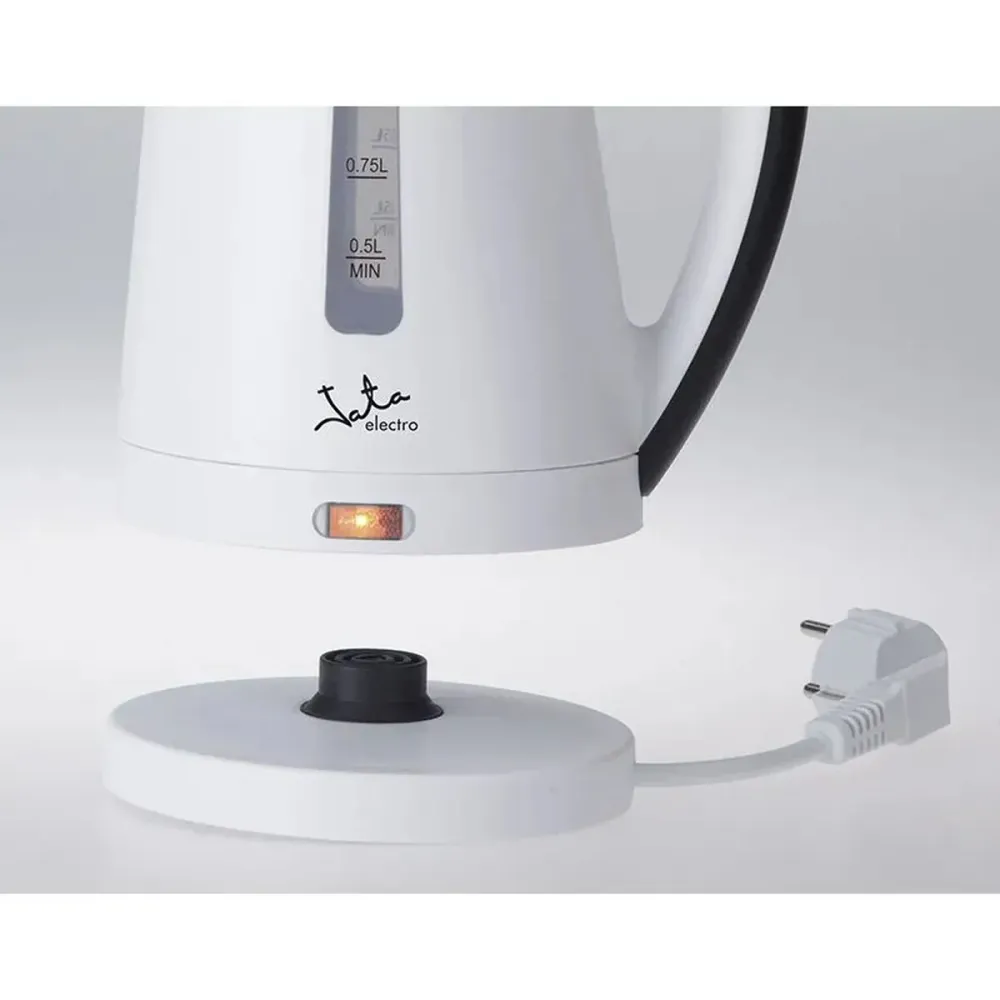 Bollitore JATA Bianco Nero 2200 W Acciaio inossidabile Plastica 1 L