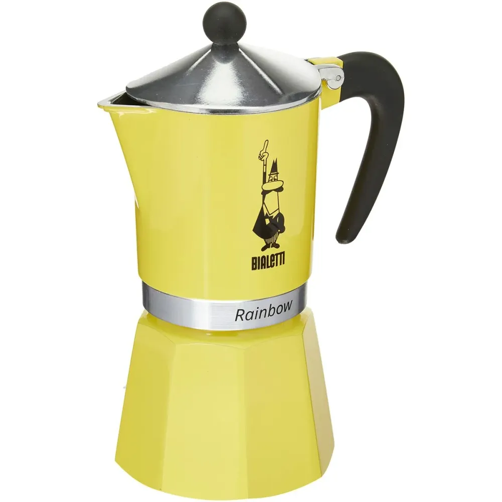 Caffettiera Italiana Bialetti Iridato Giallo Jaune Metallo 6 Tazze