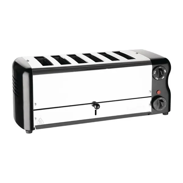 Rowlett Esprit Tostapane 6 slot Jet Nero notte con gabbia per sandwich CH187