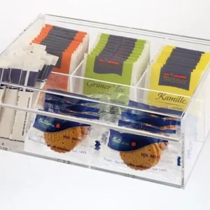 Scatola da tè / multibox APS 22 x 17 cm altezza: 9 cm MS 3 scomparti per bustine di tè imbustate 11563