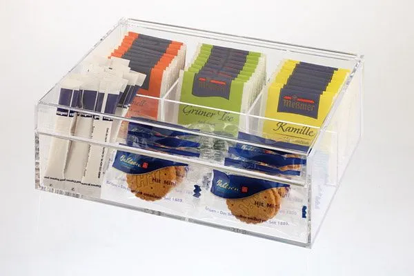 Scatola da tè / multibox APS 22 x 17 cm altezza: 9 cm MS 3 scomparti per bustine di tè imbustate 11563