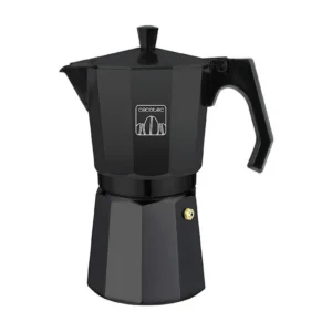 Bricco per Latte Cecotec Moka alluminio con capacità da 3 tazze da caffè di colore nero, adatta ogni tipo di cucina e faci...