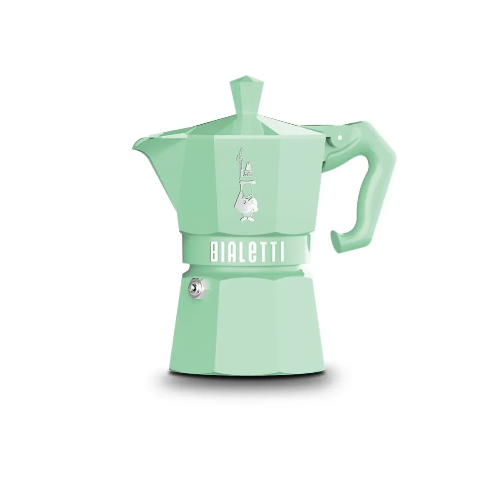 Caffettiera Italiana Bialetti MOKA RISERVATO GREEN 3T Verde Alluminio 3 Tazze Design Scandinavo