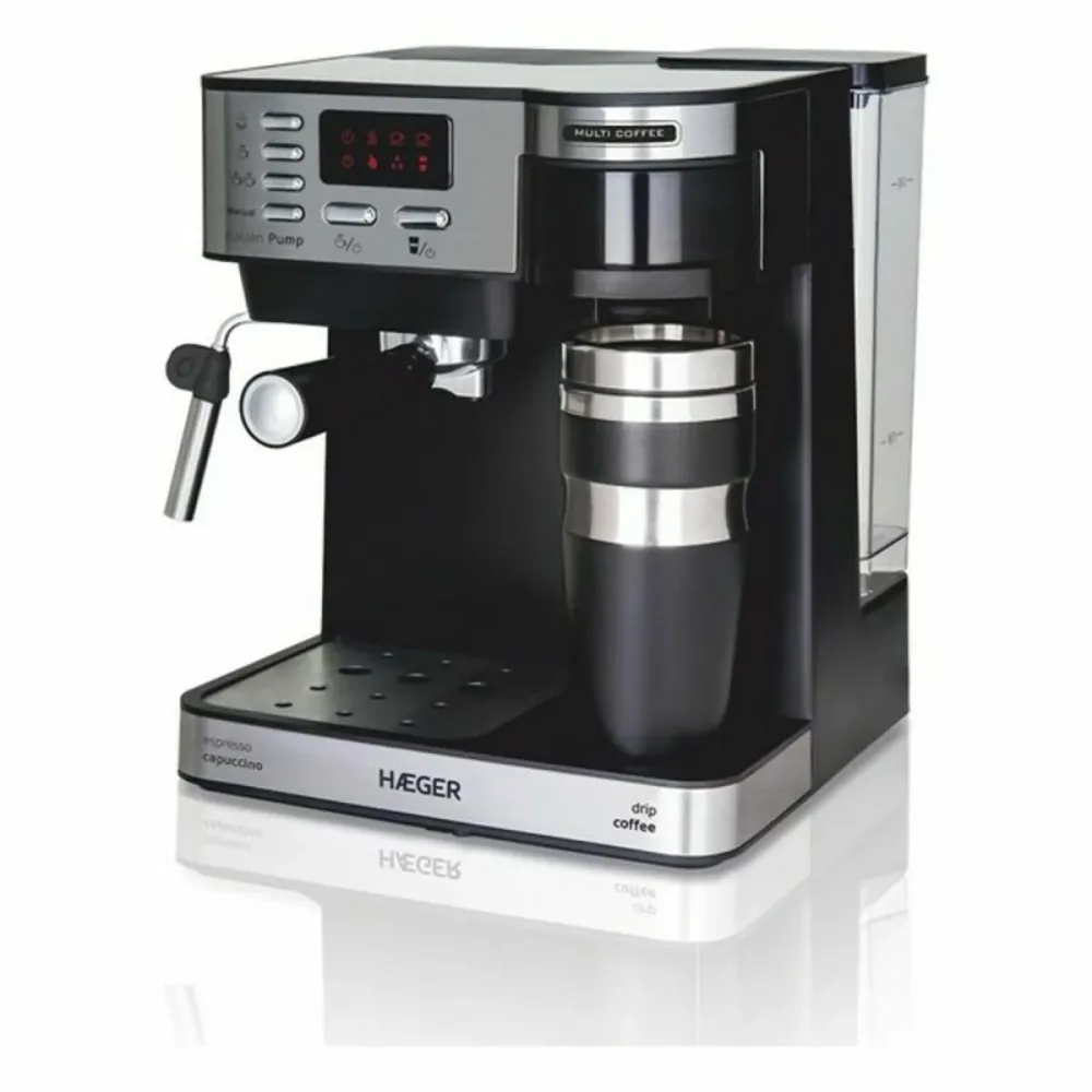 Macchina per Caffè Moka Caffettiera Express Leva Haeger CM-145.008A Multicolore 1,2 L