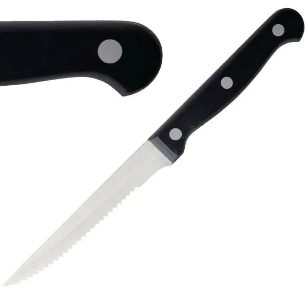 Coltello da bistecca OLYMPIA con manico nero 215 cm PU: 12 pezzi C134