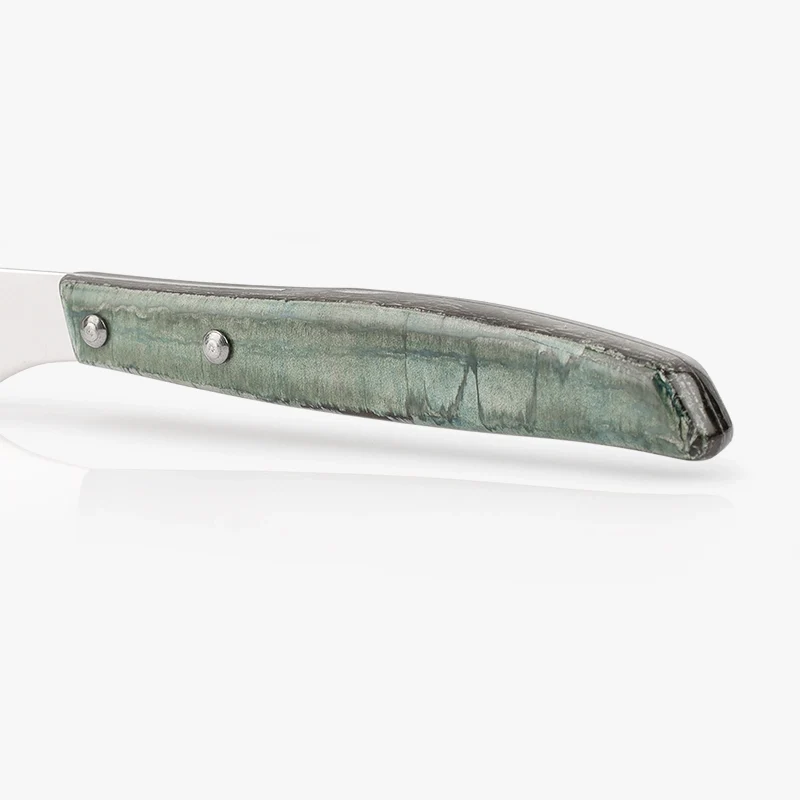 Coltello Bistecca Legno di Pioppo Compresso Tinta Blu 110 mm Acciaio Inossidabile