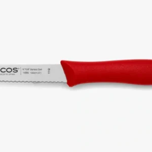Posate da Dessert Coltello Spelucchino Colore Rosso Seghettato Serie Nova 100 mm