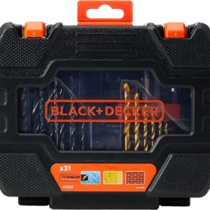 Set 31 pezzi per forare ed avvitare con punte,inserti,porta inserti BLACK+DECKER