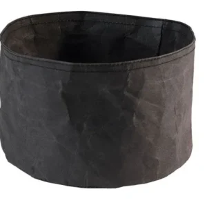 Sacchetto per il pane APS -PAPERBAG- Ø 20 cm altezza: 13 cm carta similpelle nero 30451 con Affilatore Integrato