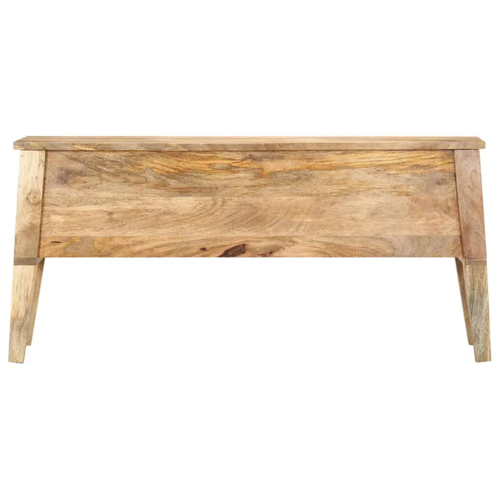 Cassa Portaoggetti 99x35x48 cm Legno Massello di Mango