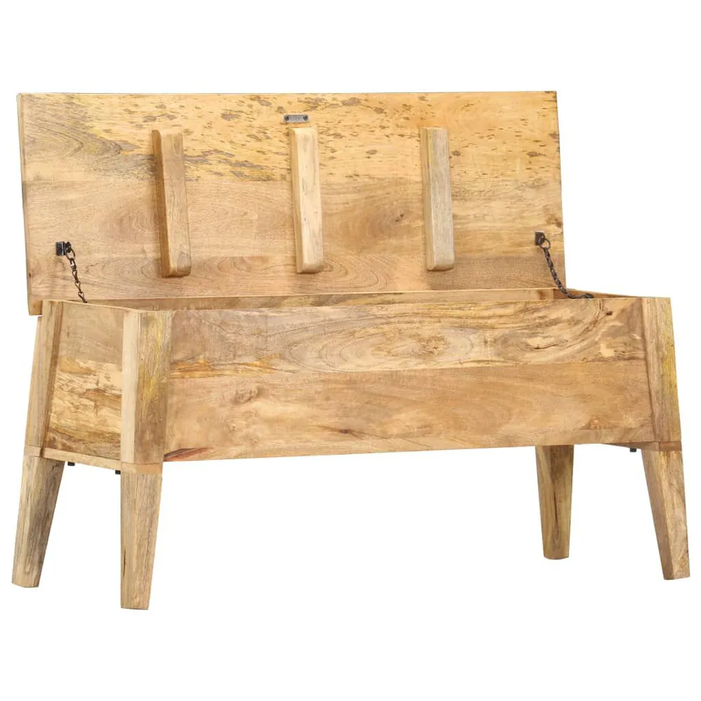 Cassa Portaoggetti 99x35x48 cm Legno Massello di Mango