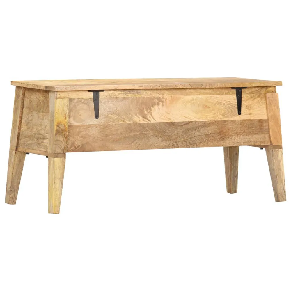 Cassa Portaoggetti 99x35x48 cm Legno Massello di Mango