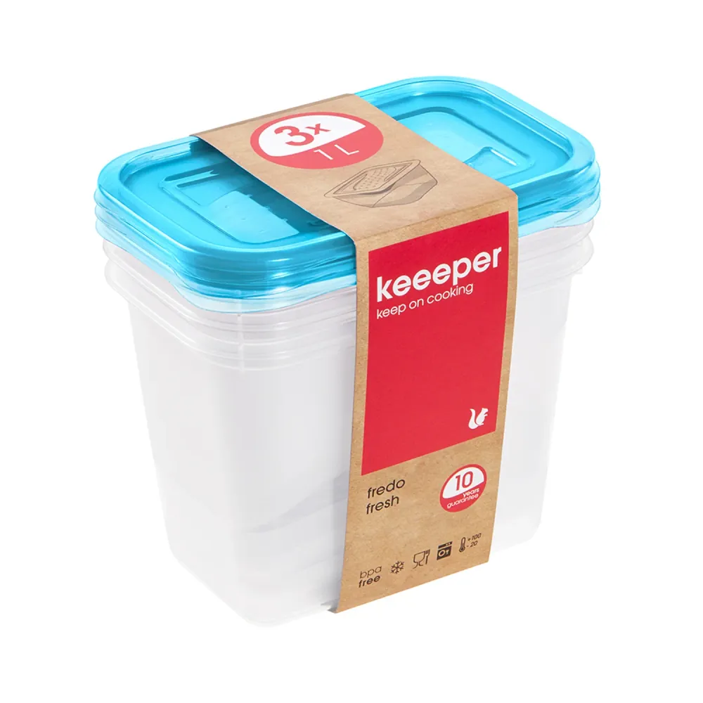 Keeeper Fredo Recente 3 x 1l Food Storage Container Set
