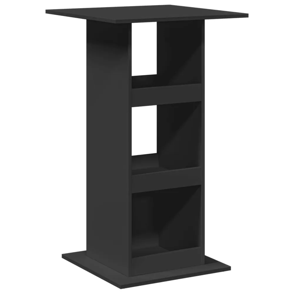 Tavolo Bar con Portaoggetti Nero 60x60x102 cm Multistrato