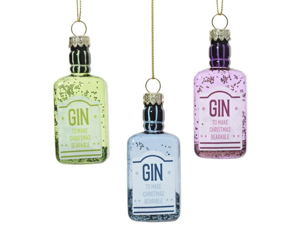 Appendino bottiglia gin vetro 8,5cm colori assortiti