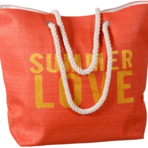 Borsa Mare Spiaggia Con Manici Corda Summer Love 50 X 38 X 17 Cm Rossa