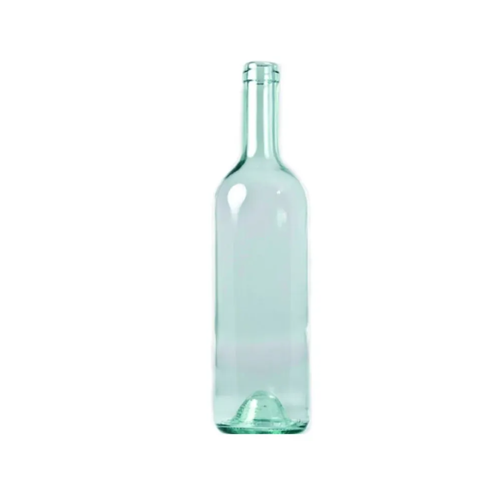 Bottiglia bordolese vetro trasparente tonda per vino - capacità  lt.0,75 - 20 pz