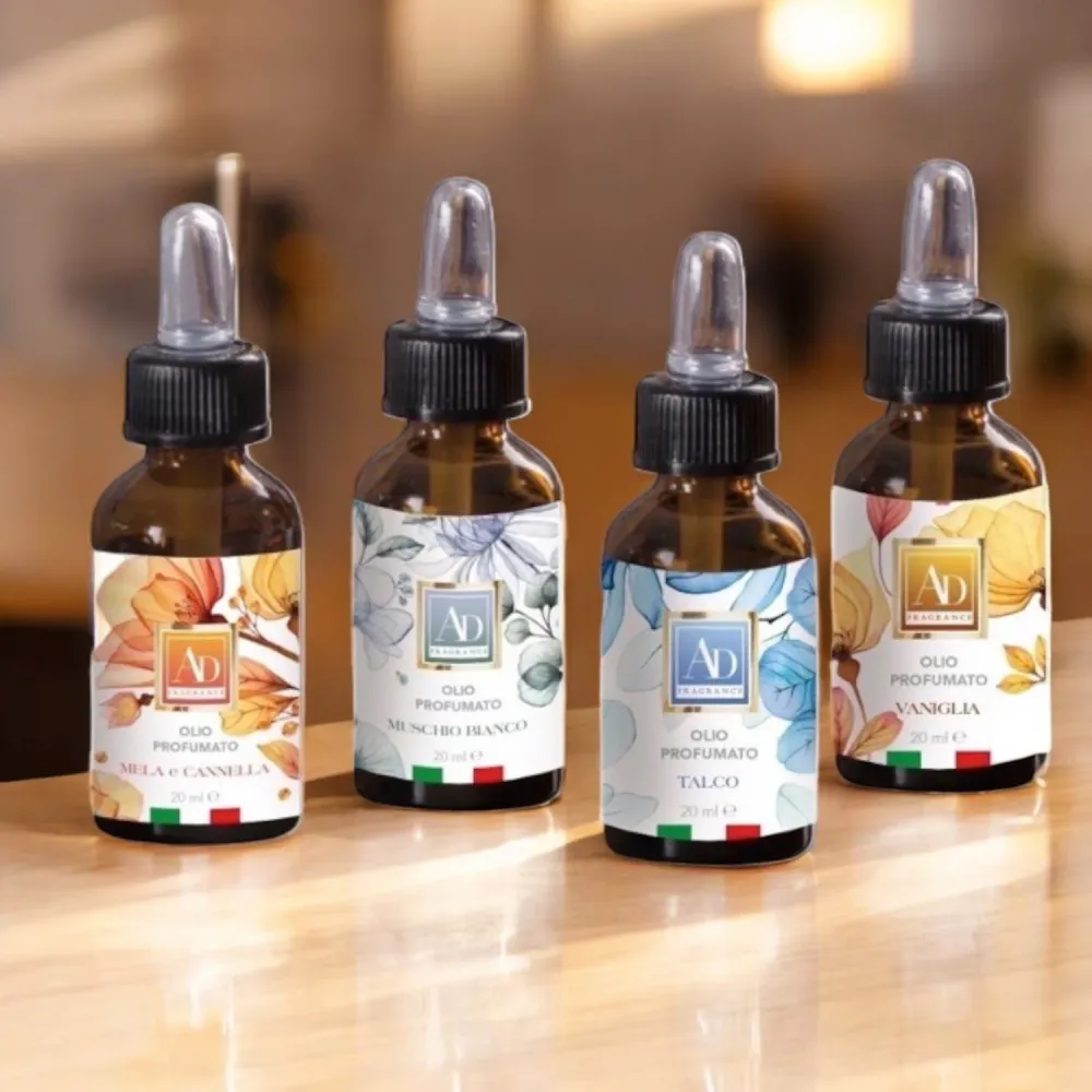 Bottiglia Olio Essenziale con Contagocce da 20 ml – Assortita 6 Fragranze