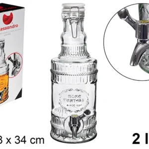 Bottiglia vetro con tappo ermetico e rubinetto Laurel 2 l.