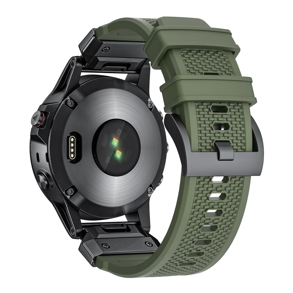 Cinturino da polso da 26 mm Garmin Fenix 8 51 mm / Enduro 3 / Enduro 2 Cinturino universale silicone per orologi - Verde M...