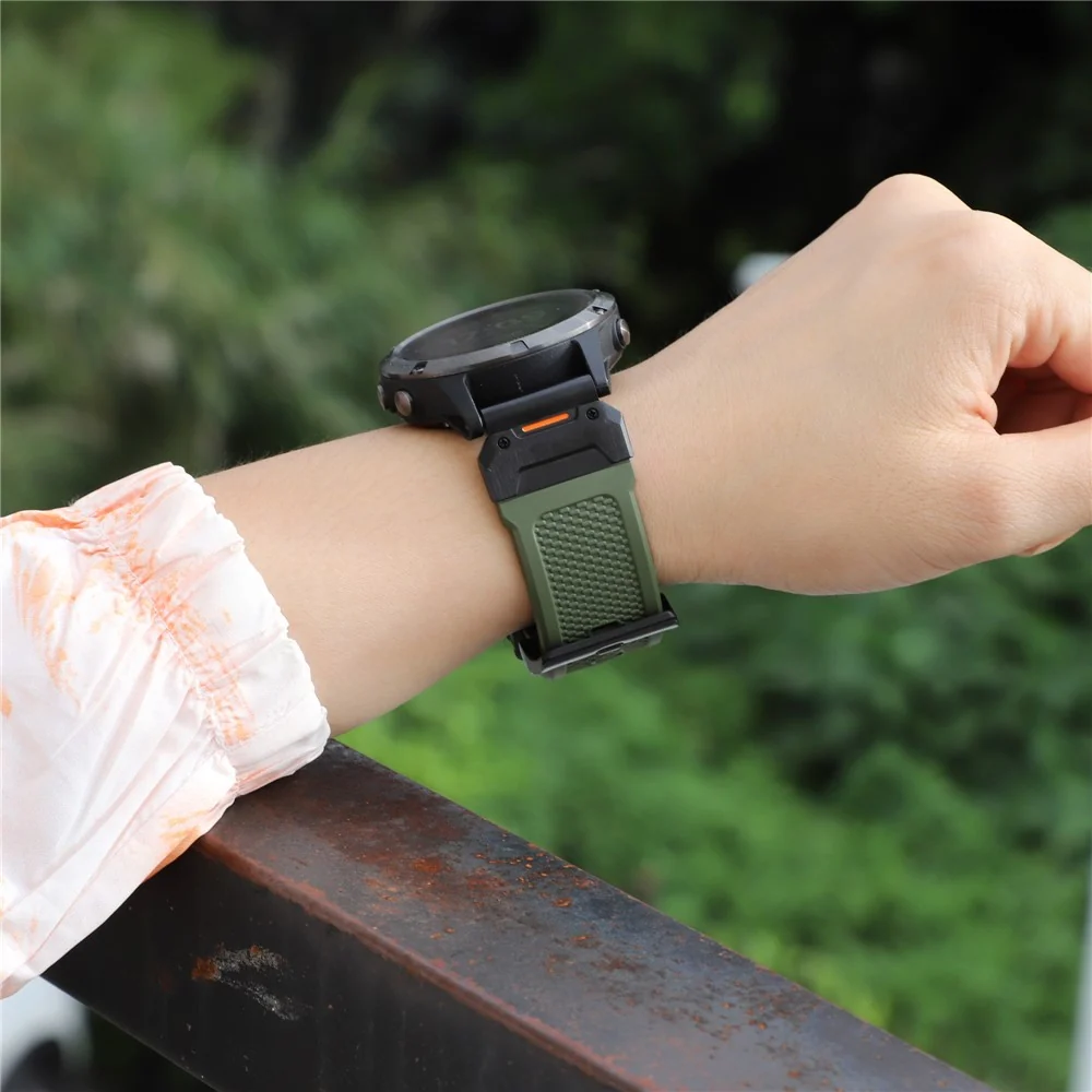 Cinturino da polso da 26 mm Garmin Fenix 8 51 mm / Enduro 3 / Enduro 2 Cinturino universale silicone per orologi - Verde M...