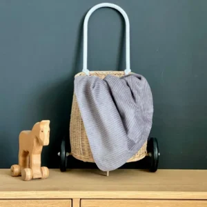 Coperta per bebè con cordoncino largo grigio
