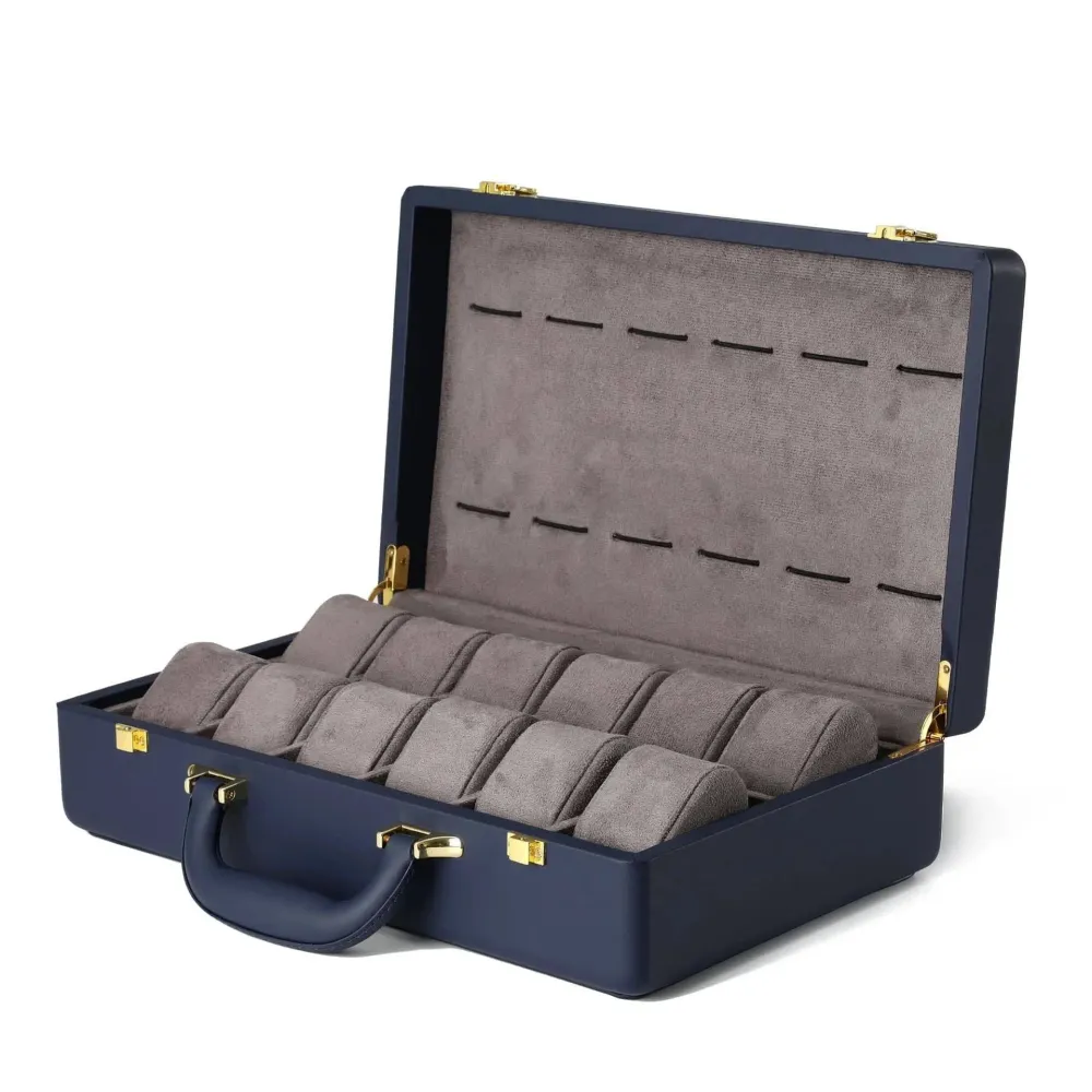 Custodia porta orologi pelle Blu