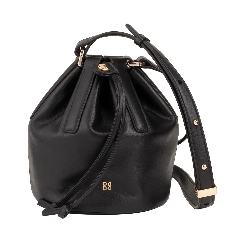 DUDU Piccola Borsa Secchiello da Donna Vera Pelle con Tracolla Regolabile e Chiusura Coulisse – Borsa Tracolla Elegante e...
