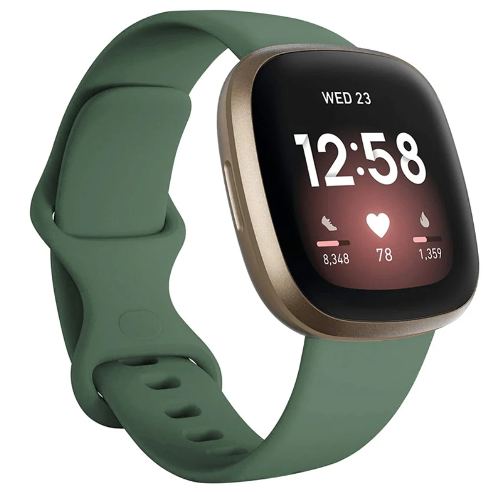KALEBOL KLB-HDKGJ-001 Fitbit Versa 3 / 4 / Sense / Sense 2 Cinturini morbidi silicone per orologi - Verde Militare