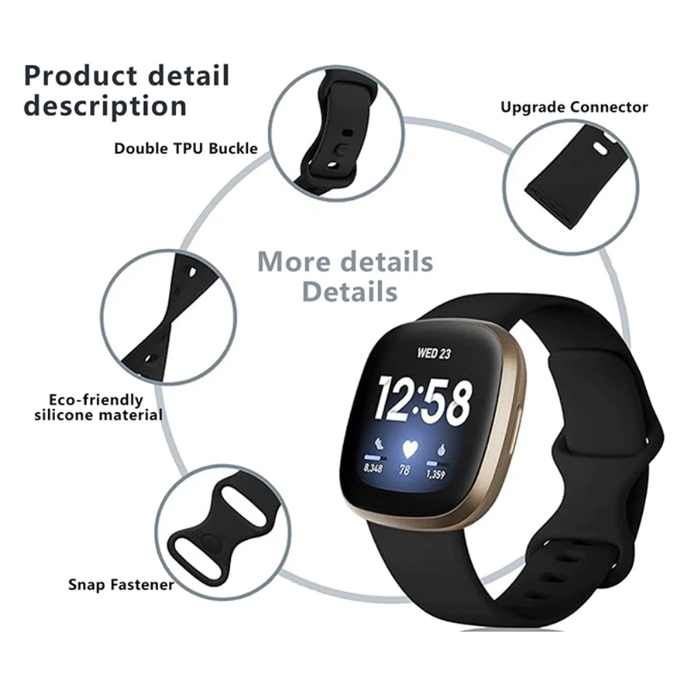KALEBOL KLB-HDKGJ-001 Fitbit Versa 3 / 4 / Sense / Sense 2 Cinturini morbidi silicone per orologi - Verde Militare