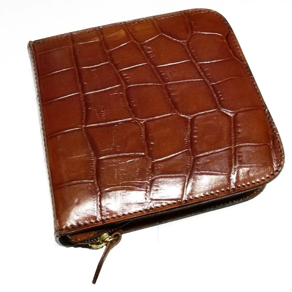 Officina Italia scatola cofanetto porta 4 orologi pelle stampa coccodrillo marrone 0FF.07