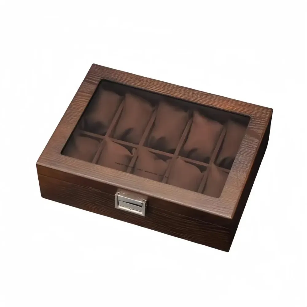 Porta orologi - Eleganza 10 orologi Marrone scuro