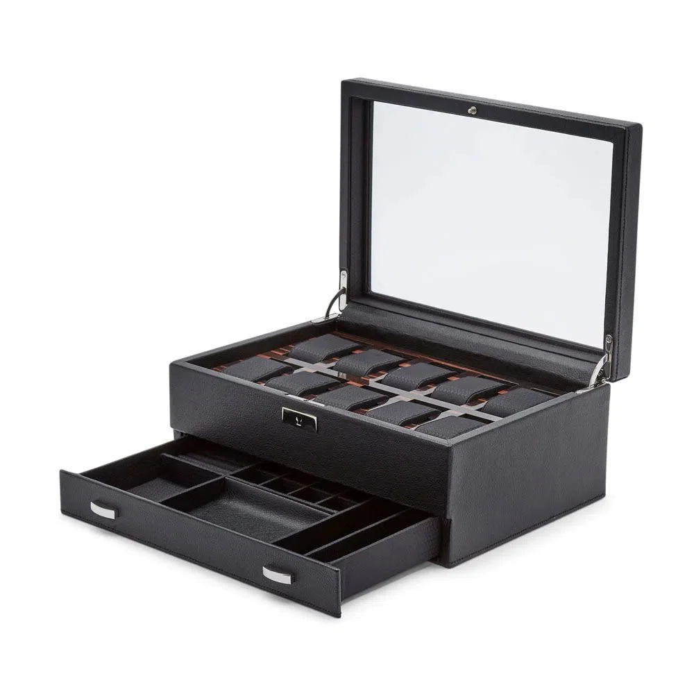 Porta Orologi - Roadster 10 Orologi Nero con cassetto